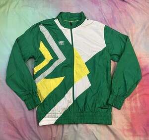 Umbro Premier Retro Nylon Soccer Full Zip Jacket Windbreaker 90s Sz M Brazil